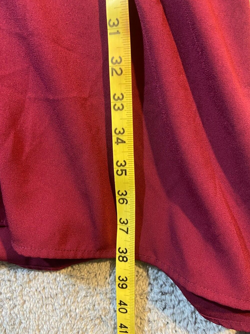 A New Day Dress Womens Plus XXL Burgundy Knee Length V Neck Bishop Sleeves Tie - Picture 9 of 9
